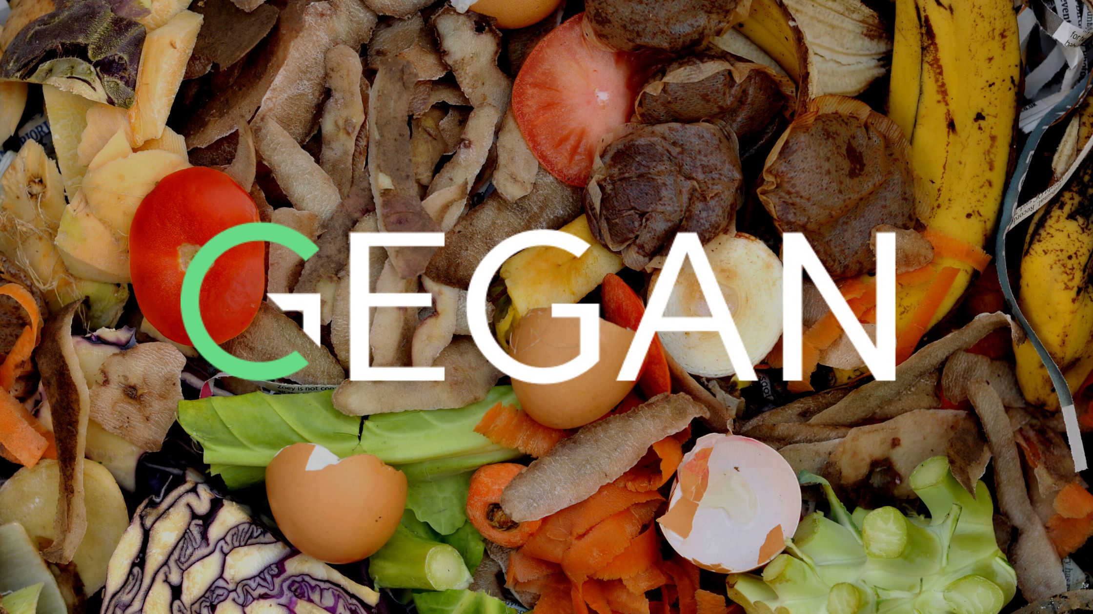 gegan logo on top of food waste